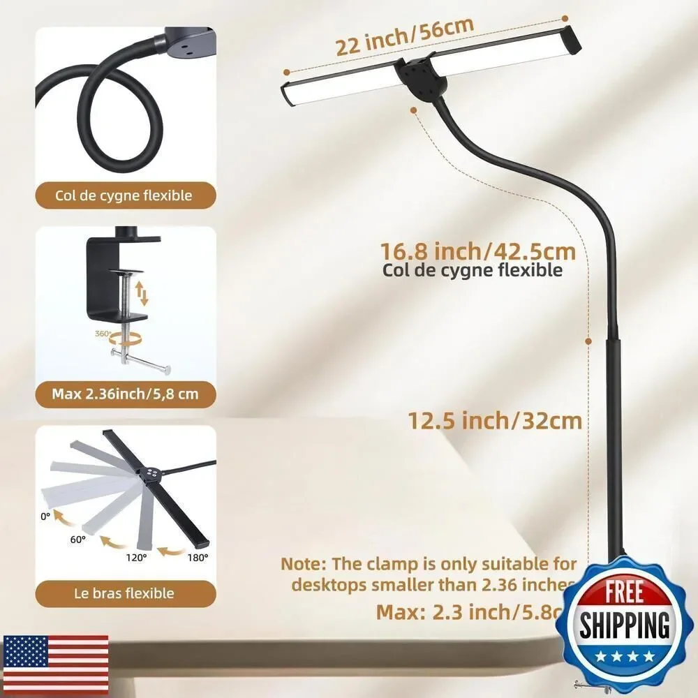 Led Desk Lamp for Home Office Eye-Care Architect Light with Clamp